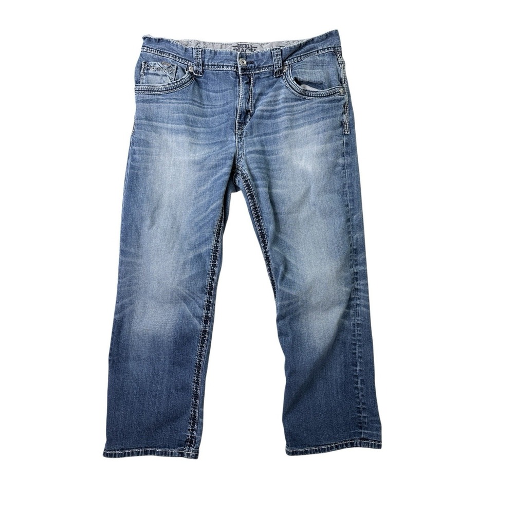 Buckle BKE Black Mens Jeans No. 11 Straight Leg Stretch Jeans 36x30 Selvedge